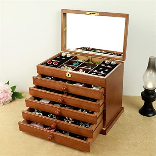 QUUL cutie de depozitare din lemn Organizator cutie de bijuterii stil chinezesc Retro de mare capacitate pin din Noua Zeelandă