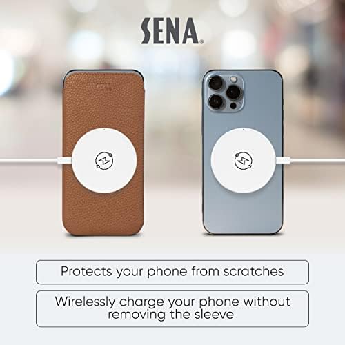 Sena Sena Piele Telefon Punga pentru telefonul mobil pentru iPhone 14 și iPhone 14 Pro, manșon de telefon mobil din piele completă