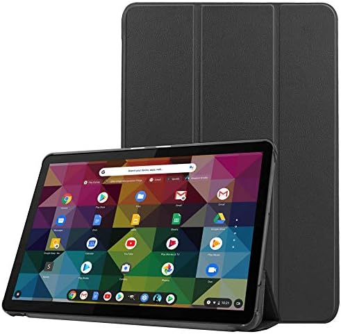 Carcasă pentru Lenovo Chromebook duet 2-in-1 10.1, Latesell Lightweight Smart Smart Trifold Stand Stand Microfiber Capacul