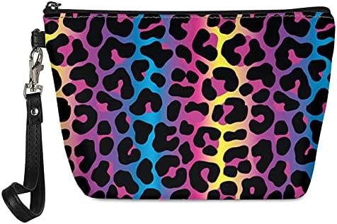 QIZHAOLAN curcubeu Leopard imprimare cosmetice sac pentru Femei fete adorabil incapatoare machiaj saci de Călătorie Impermeabil