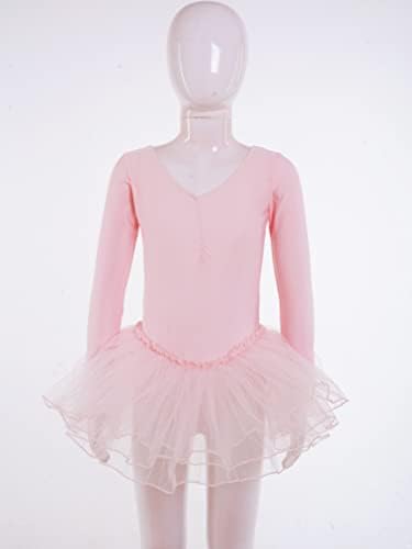 Freebily pentru copii fete cu mânecă lungă rochie de dans swan lac balerina costum tutu leotard fustă ținută de îmbrăcăminte