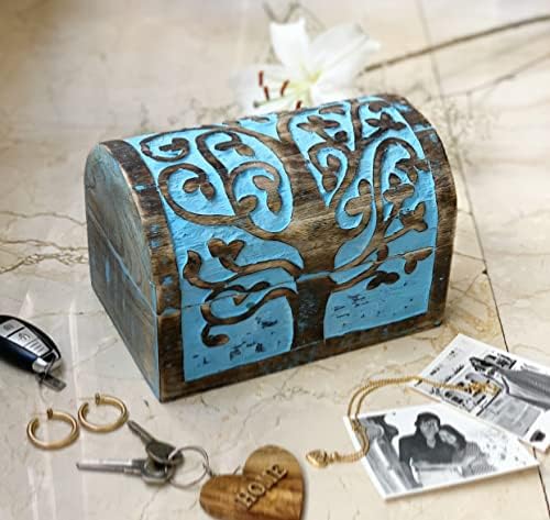Idei de cadouri de ziua de naștere excelentă handmade decorative din lemn cu cutie cu copac de viață sculpturi organizator