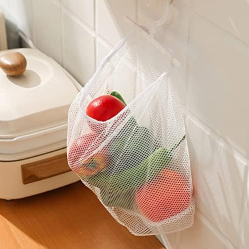 Hemoton 2pcs plasă Clothespin sac agățat de stocare plasă saci de montare pe perete Clothesline Peg Organizator bucătărie Băcănie