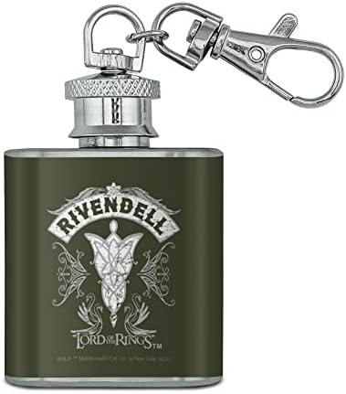 Domnul Inelelor Rivendell din oțel inoxidabil 1oz Mini Flask Breloc