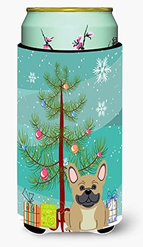 Caroline's Treasures BB4135TBC Arbore de Crăciun fericit franceză Bulldog cremă înaltă Băiat Hugger, Can Mânecă Hugger Mașină