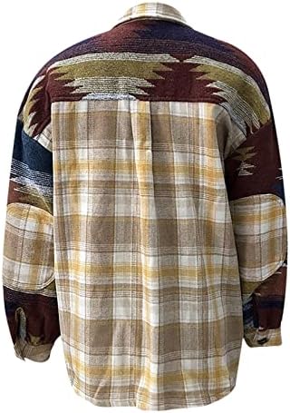 Jacheta pentru femei cu farfurie cu mâneci lungi coatoare cu coajă de lână buton de lână din buzunar, cămașă splicing, haină