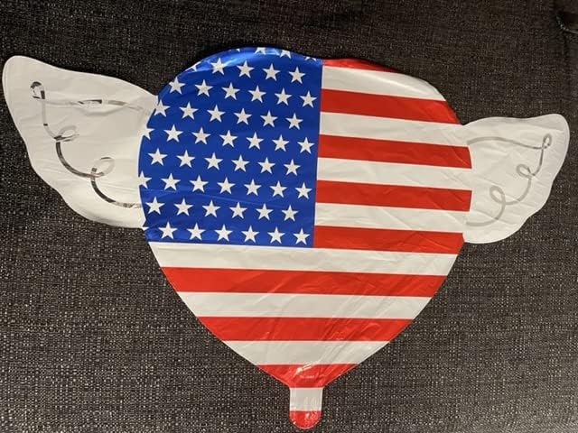 American SUA Flag Balloane cerești Inima în formă de aripi de înger