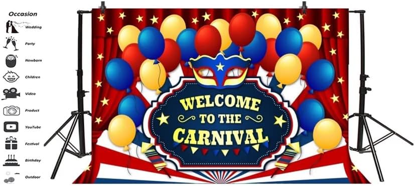 Lfeey 5x3ft baloane colorate fundaluri de carnaval pentru petrecere cortină roșie cort circ Decor Interior mascaradă mască
