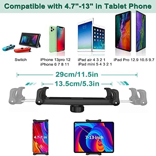 Mount Woleyi Car Tablet, suport pentru tablete pentru tetle pentru 4.7-12.9 în smartphone-ul iPad, scaunul din spate al mașinii