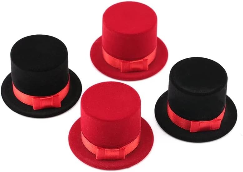 DOUBA red black top hat cutie de bijuterii Velvet Wedding Ring Box colier Display Box cadou Container caz pentru ambalaje de