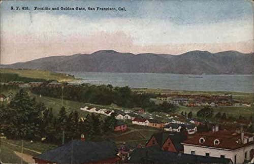 Presidio și Golden Gate San Francisco, California CA Carte poștală antică originală
