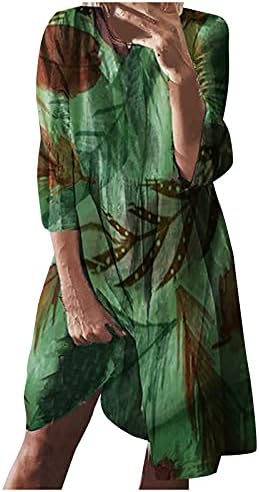Rochii NOKMOPO pentru femei 2023 Petrecere Casual rochie confortabilă cu gât rotund / frunze Cu mânecă lungă