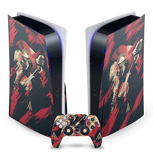 Head Case Designs licențiat oficial Assassin ' s Creed Alexios cu Spear Odyssey Artwork Vinyl Faceplate Gaming Skin Decal compatibil cu consola de discuri Sony PlayStation 5 PS5 & amp; controler DualSense