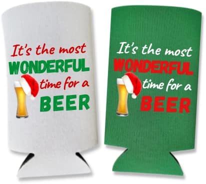Părți de Crăciun amuzant Slim Seltzer Can Coolers, este cel mai minunat moment pentru o bere, skinny poate mai rece pentru