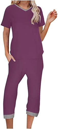 Doamnelor 2023 bumbac Grafic Capri Picior drept pantaloni de bază Set pantaloni de toamnă vară Set pentru fete adolescente