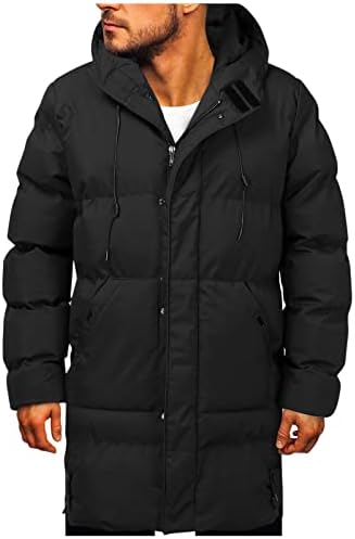 Jachete cu tunică xzhdd pentru bărbați, haina caldă de bumbac de iarnă, cu o acoperiș lung, lungime de lungime, cu glugă, cu