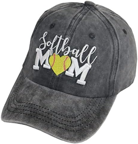 Manmesh HATT Distressed șapcă de Baseball pentru femei, Softball Mama reglabil spălate brodate Pălărie de soare