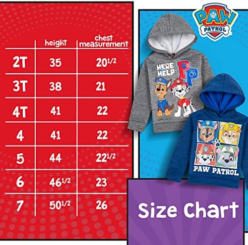 Nickelodeon 2 Pack Paw Patrol SpongeBob și Rugrats Hood Fleece Hoodies for Boys, Graphic Pulover Graphic Lightshirts