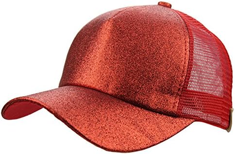 Femei de vară Glitter Messy Bun Mesh High Ponyiltail Baseball Tennis Sun Hat Hat