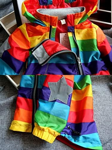 FABRST Toddler Boys fete Windbreak Copii Moda Rainbow Hooded Sun Jacket Baby Casual Outwear Toamna Iarna Scoala tinutele
