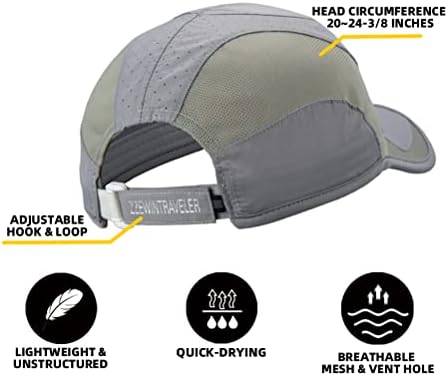 ZzewinTraveler Cap Cap Capitol de alergare Ușor Lightweight Breathlable Soft Reglabil în aer liber pălărie pentru bărbați,