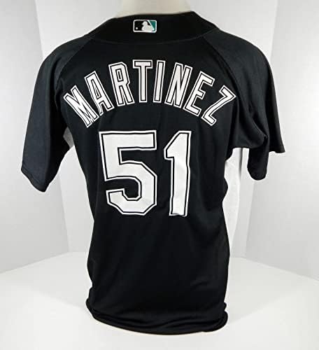 2009-10 Florida Marlins Cristhian Martinez #51 Joc folosit Black Jersey BP ST 871 - Joc folosit MLB Jerseys