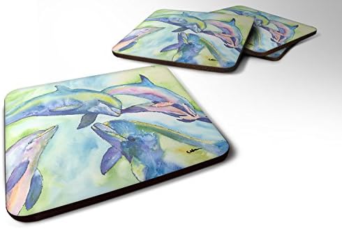 Caroline's Treasures Dolphin Foam Coasters, 3,5 H x 3,5 W, multicolor