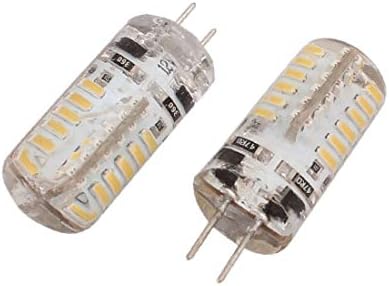 X-DREE 2 buc DC 12V 3W G4 3014smd LED bec de porumb 48-LED silicon alb cald (2 Unids DC 12V 3W G4 3014smd Bombilla LED 48-LED