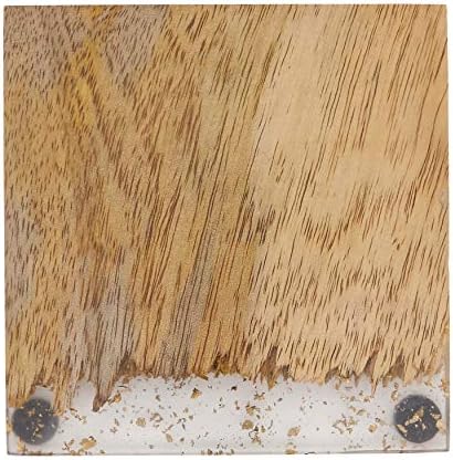 Saro Lifestyle Acantha Collection Collection Wood and Restin Băuturi Coastere, 4 x4, aur