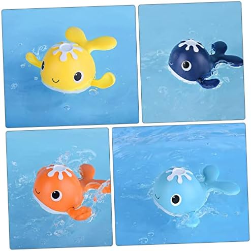 Toyvian 4pcs Clockwork Whale Jucării educaționale pentru copii Jucării de dezvoltare pentru copii Jucării pentru baie Apă pentru