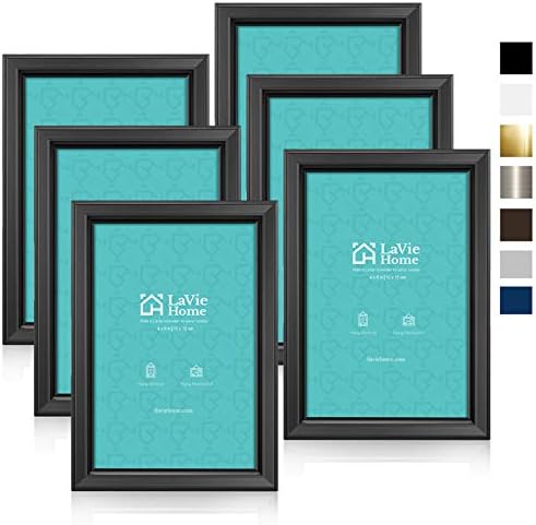 Lavie Home Home 4x6 RADURI PICTURI FRAME SIMPLE proiectate cu sticlă de înaltă definiție pentru montare pe perete și afișaj
