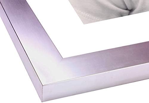Cazuri perfecte și cadre Silver Custom Picture Frame | pentru până la 28x36 | Cadru de lemn cu covoraș alb | Argint antic 1