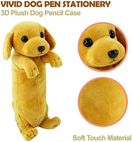 Carcasă pentru creion pentru băieți, 3d câine de pluș cu creion BB Funhouse moale pentru animale moi de papetărie de depozitare