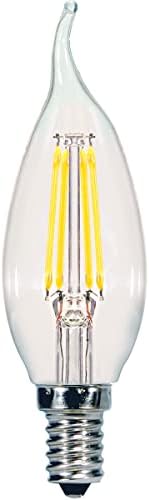 Satco 24 Pack S9962 5.5 Watt Dimmable clar 2700K cald alb LED CA11 lumânare flacără bec-Candelabra Base