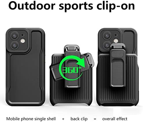 Carcasă din portofel cu flip de telefon compatibil cu carcasa iPhone 12 6.1inch cu clip, cu copertă detașabilă cu inel rotativ