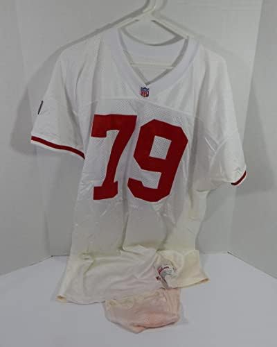 1995 San Francisco 49ers Harris Barton 79 Joc emis Jersey White 52 DP34370 - Joc NFL nesemnat NFL folosit Jerseys