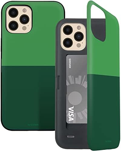 Carcasă Qoosan iPhone 12 Pro Max cu suport pentru Card Portofel carcasă subțire pentru telefon, Verde