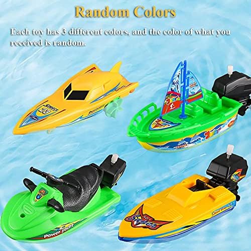 Nextake Wind-Up Boat Bathtub Set de jucării, amuzant Windup Speed ​​Boat Băi Jet Jet Ski Clockwork Barcă cu vele Apă pentru