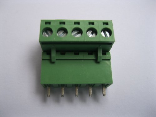 5 PC-uri Pitch 5.08mm 5 Way/ Pin șurub Conector bloc de bloc cu culoare verde cu pin verde, tip skywalking