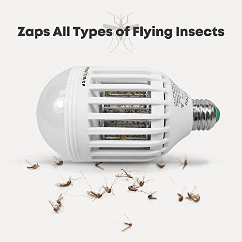 GREENSTRIKE LED Zapping bec 2 în 1 țânțar LED Zapper și bec lampă-LED insecte electronice & amp; zbura Zapper ține bug-uri departe atrage & amp; Zaps toate tipurile de insecte Universal Fit