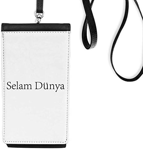 Hello World Turkish Art Deco Cadou Telefon Fashion Portonator Purse Hanging Mobile Hush Buzunar Negru Buzunar
